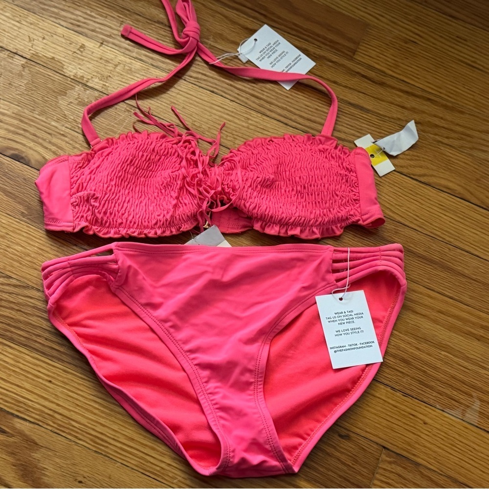 🩷🩷🩷 Pink Two Piece Oxford SwimWear Size MEDIUM Brand New - Picture 3 of 3